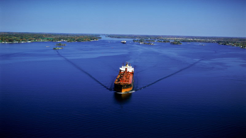 Tanker on river.